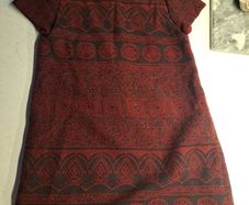 Zara girls jacquard burgundy  dress 11-12