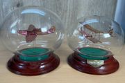 Vintage Northumbrian Glass Tiger Moth and Spitfire Glass Plane Ornament