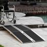 Wheelchair Ramp Loading Ramp Access Ramp Non-Slip Foldable with Safety Edges Max. 270 Kg dim. 183L x 73.5W cm Aluminum Black Image 9