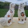 Pair of ceramic Staffordshire Spaniel dogs Image 3