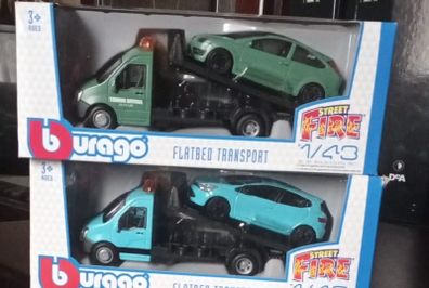 2 Bburago Flatbed Transport Models