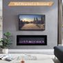 SALE FlameKo Wilton 50''/127cm 3 in 1 Electric Fireplace, Freestanding, Wall Mounted, Recessed, 9 Colour Flame Effect, Media Wall Compatible, 900W - 1800W Heater, Remote Control, Black Image 4