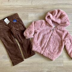 Fluffy jacket and cord trousers, 18-24 m