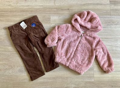 Fluffy jacket and cord trousers, 18-24 m
