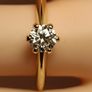 Gold plated Sterling Silver Half Carat Moissanite Solitaire Ring Image 6