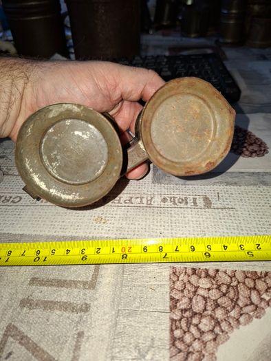 Rare 13 Piece Lot of Antique Chavagnat Tin Measuring Demi-Litre from Paris, France, dating  approximately 1800s.