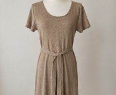 Massimo Dutti Wool and Cashmere Knit Dress Beige Belted Dress Size M