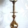 1920's Art Deco Tiffany Style Solid Brass Lamp Image 2