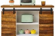 Buffet Cabinet - Large Sideboard - Storage Cupboard, Kitchen Cabinet Server with Sliding Barn Doors, Storage Sideboard Console Table for Dining Room Living Room Hallway Entrance Area