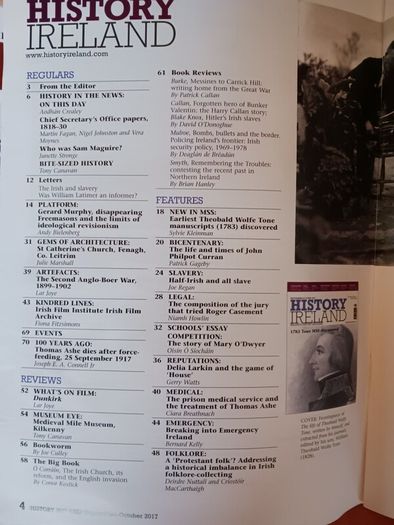 4 Copies of History Ireland/ 2017 & 2018