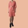 New pink dress Woolworth XS with embroidered details, cinched at the waist with a matching fabric belt Image 7