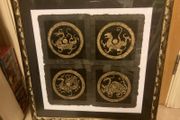 Chinese Lithograph artwork framed free postage