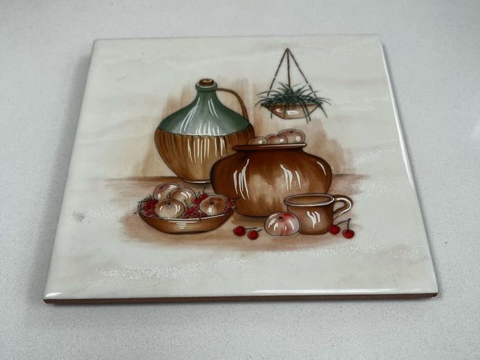 Handmade vintage style tile teapot stand