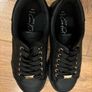 Black & Gold Faux Leather Trainers Size 5 Image 4