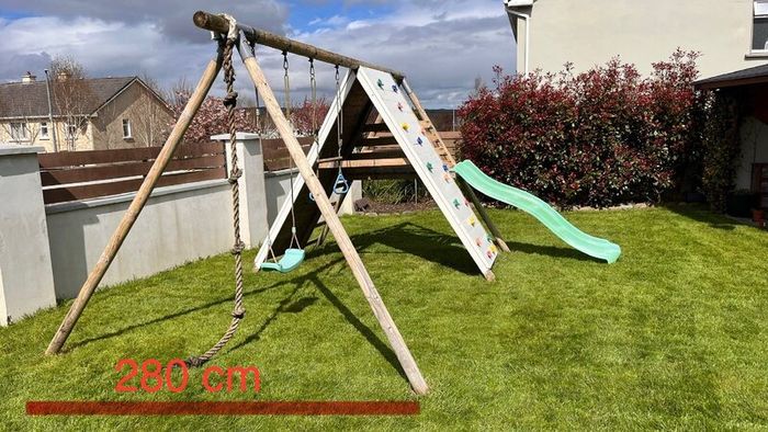 Swing set with slide