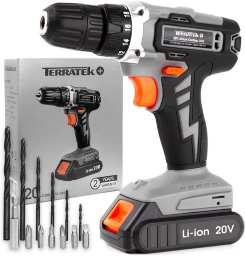 13Pc Cordless Drill Driver 20V-Max Li-Ion Battery 1 Hour Fast charge, Electric Screwdriver, Accessory Kit, LED Work Light & Charger Included (FREE POSTAGE)