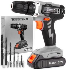 13Pc Cordless Drill Driver 20V-Max Li-Ion Battery 1 Hour Fast charge, Electric Screwdriver, Accessory Kit, LED Work Light & Charger Included (FREE POSTAGE)