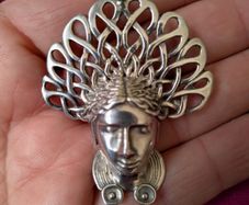 Art Nouveau silver pendant