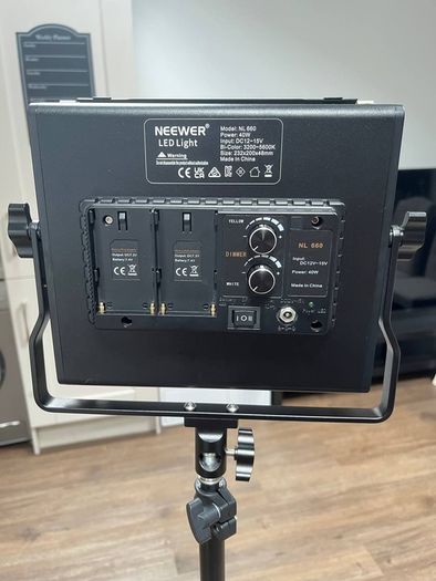 Brand New Neewer NL 660 LED Video Light + Stand + Black Backdrop Bundle