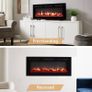 40"/102cm Electric Fireplace, Wall Mounted, Recessed, 9 Colour Flame Effect, Media Wall Compatible, 900W - 1800W Heater, Remote Control Image 3