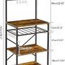 Kitchen Baker's Rack, Microwave Oven Stand with Storage Shelves, Industrial Coffee Bar Station, with Adjustable Wine Holders and S-Hooks, Metal Frame, Rustic Brown Image 3