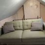 Green three seater sofa Image 2