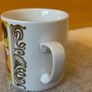 vintage ceramic mug from the Monopoli Brand featuring cabaret poster illustration Image 2