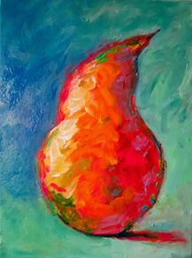 Iridescent vibrant pearl. Acrylic on 12 x 16 canvas panel, varnished. Original art by seller