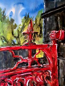 gate hinges drumsna watercolour