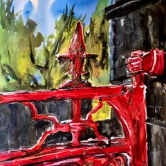 gate hinges drumsna watercolour
