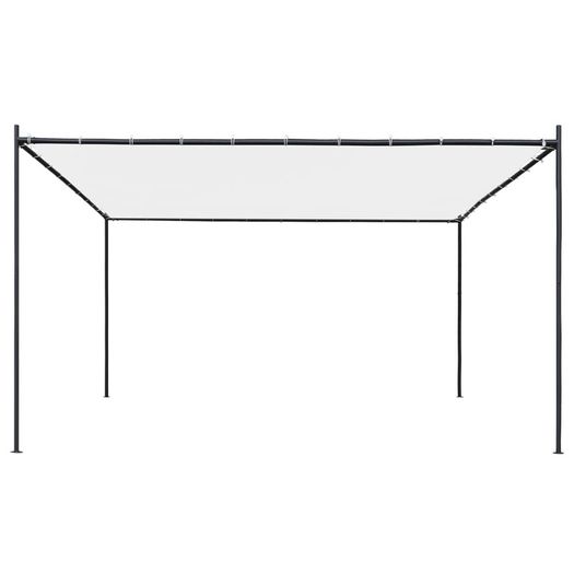 Gazebo with Flat Roof 4x4x2.4 m White 180 g/m.sqr