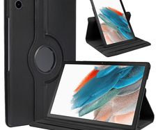 For Samsung Galaxy Tab A8 10.5 2021 Tablet Case 360 Rotating PU Leather Cover - Black