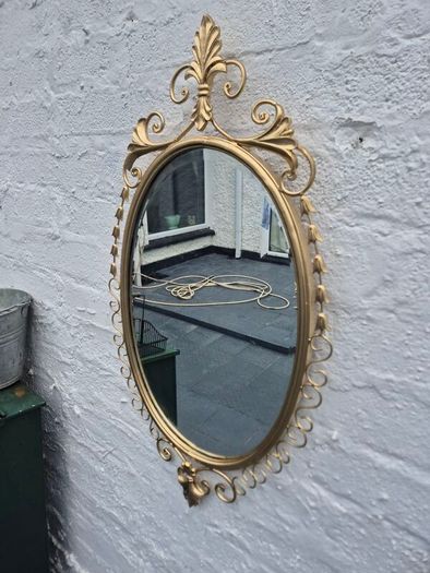 A Mirror Large heavy Vintage Rococo design filly bevelled oval Mirror