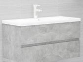 Sink Cabinet with Built-in Basin Concrete Grey Chipboard