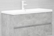 Sink Cabinet with Built-in Basin Concrete Grey Chipboard
