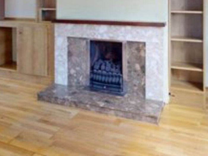 Hob & Oven, doors, wooden floor, gas fireplace