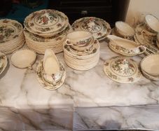 Vintage Crown Ducal Chinese Garden Dinner Set