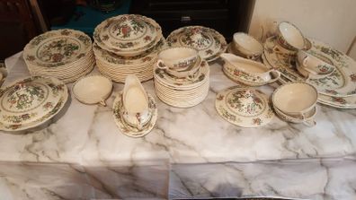 Vintage Crown Ducal Chinese Garden Dinner Set
