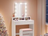 Dressing Table with LED  Bulbs & padded Stool