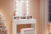 Dressing Table with LED  Bulbs &amp; padded Stool