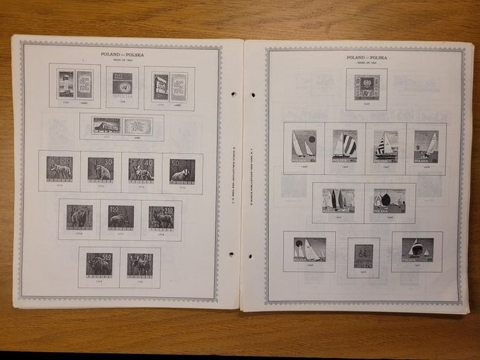 Poland 1946 -1983  Minkus Stamp album pages partially filled