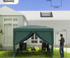 3x3m pop up gazebo with 4 side walls