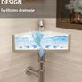 Bathroom Corner Basin Sink - Geworzi Cloakroom Basin, Corner Wall Hung Sink Hand Wash Basin, White Ceramic Bathroom Sinks Small Washbasin Modern Design for Cloakroom/WC/Toilet - 460x330x127 Image 2