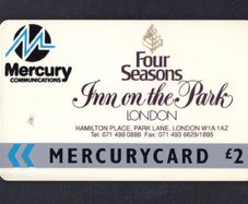 Great Britain Mercury UK2 Four Seasons Inn on the Park London (Mercury Pager) (GPT - Magnetic) Phone Card