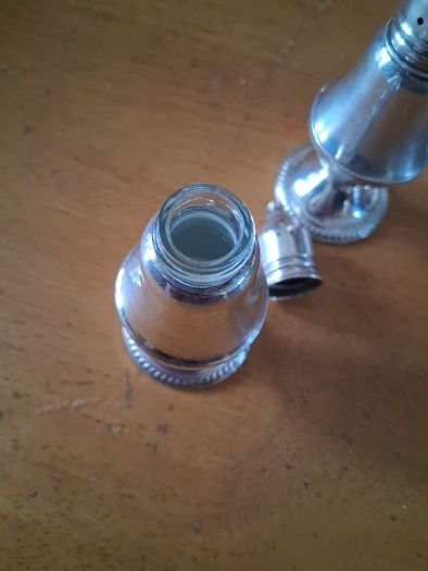 Sterling Silver Salt Pepper Set glass liners