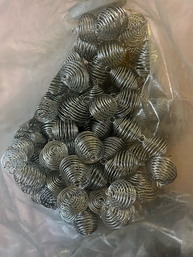 Large Bulk Bag of Silver Spiral Crystal Cages | Jewellery Making Supplies