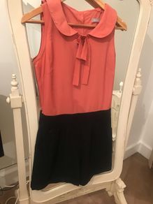 Coral and Black Playsuit size 8