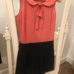 Coral and Black Playsuit size 8