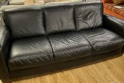 Black leather sofa