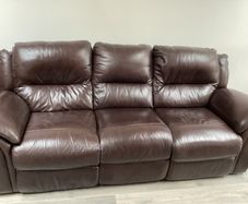 Leather Reclining Sofa & Chair